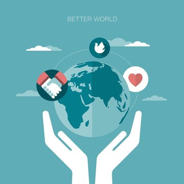 vector concept illustration of better world