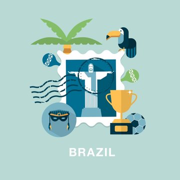 vector Brazil concept illustration