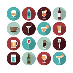 vector drinks icons