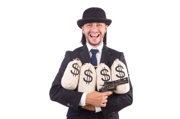 Young businessman isolated on the white background