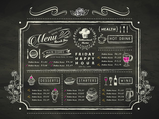 retro restaurant menu design