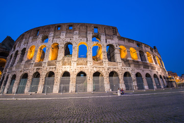 Fototapeta na wymiar Famous colosseum during evening hours
