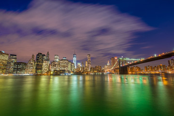 Obraz na płótnie Canvas Night panorama of Manhattan in New York, USA