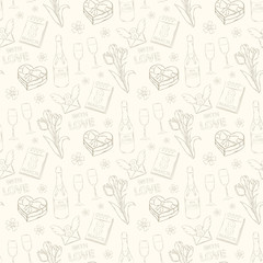 Fototapeta premium Womens Day seamless pattern