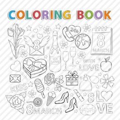 Coloring book.March set