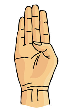B Sign language vector image