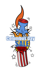 Columbus Day Bomb Explosion Offer Sale Banner