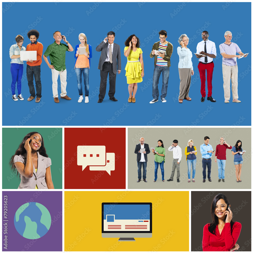 Aufkleber community communication networking technology content concept