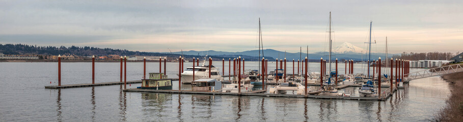 Marina on Columbia River Panorama