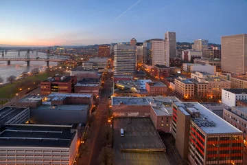 Zelfklevend Fotobehang Portland Oregon Cityscape Aerial View © jpldesigns