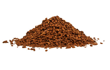 Soluble coffee on a white background