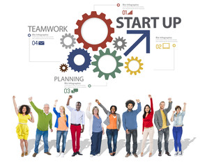 Startup New Business Plan Strategy Teamwork Concept