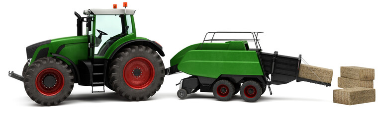 Traktor mit einer Grosspackenpresse