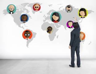 Global Community World People Social Networking Concept