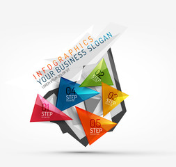 Modern polygonal origami paper infographics