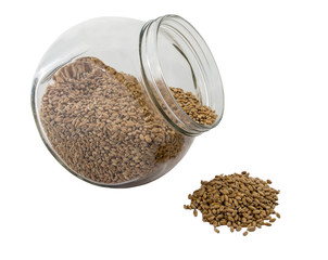 Wheat grain drops out the tare