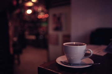 cup and teapot in cafe interior coffee tea utensils