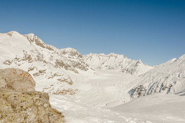 Bettmeralp, Dorf, Gletscher, Aletsch, Alpen, Winter, Schweiz