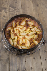 apple cake in a baking mold
