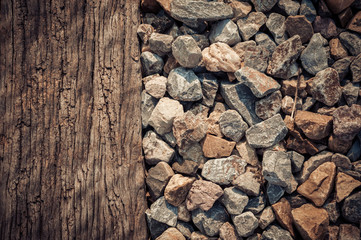 Close up old wood that support the railway