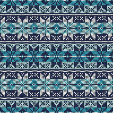 Knitted Sweater Design. Fair Isle Seamless Pattern