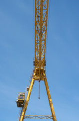 Gantry crane against the blue sky