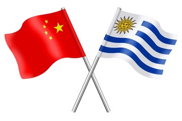 Flags: China and Uruguay