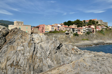 Fototapeta na wymiar Coast of Collioure in France