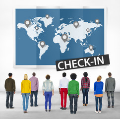 Check In Travel Locations Global World Tour Concept