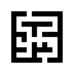 Obraz premium black maze icon isolated on white background