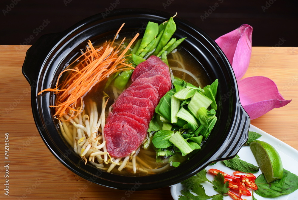 Wall mural Traditional Vietnamese beef soup pho