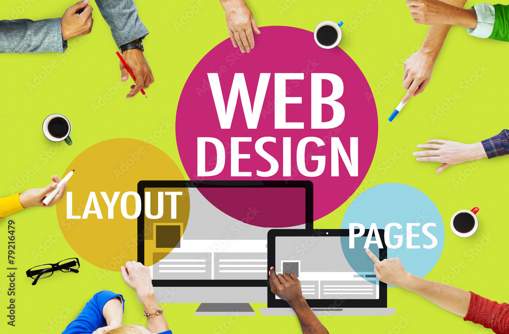 Aufkleber web design content creative website responsive concept