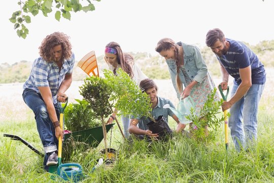 Happy Friends Gardening For The Community