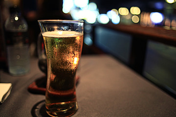 glass of beer in a restaurant