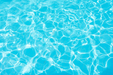 Blue water surface in swimming pool