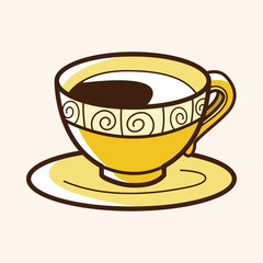 black coffee theme elements vector,eps