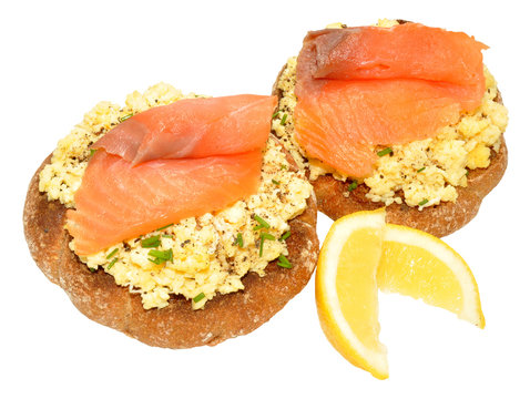 Salmon And Scrabbled Eggs On Toast