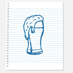 sketch of a beer