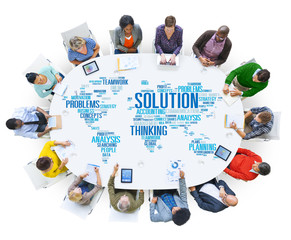 Solution Solve Problem Strategy Vision Decision Concept