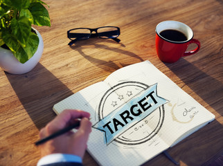 Businessman's Office Table with Target Concept