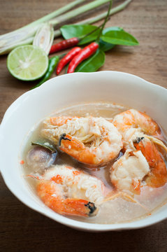 Tom yum goong thai spice soup, shrimp soup