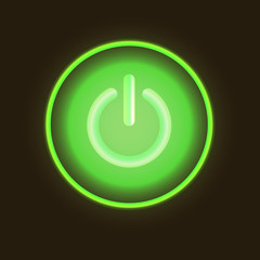 Green neon vector button vector illustration