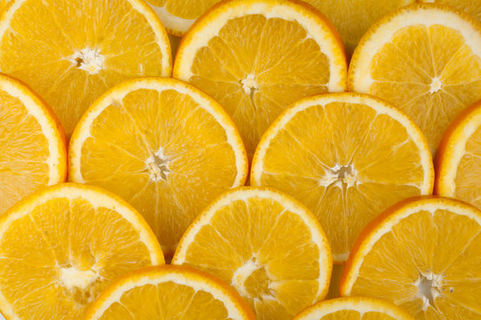 background of  bright orange slices