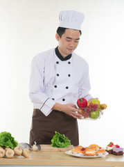 asian chef preparing foods