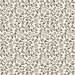 Seamless texture with animals