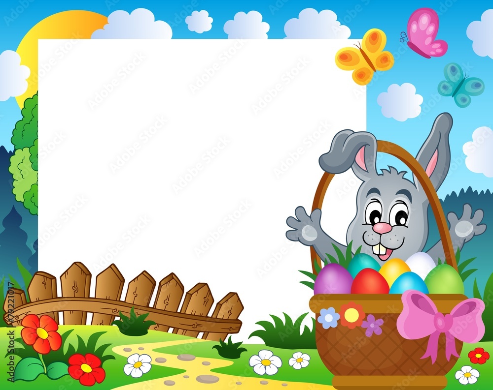 Poster frame with easter rabbit theme 3