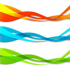 Set of abstract color  wavy lines