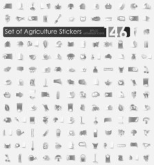 Set of agriculture stickers