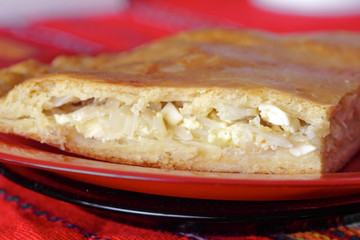 Piece of cake with cabbage