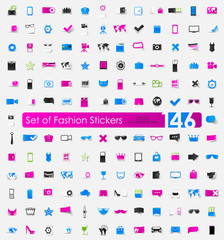 Set of fashion stickers